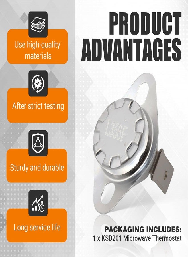 wfsulee KSD201 Microwave Thermostat fits for GE Microwave, Universal Normally Closed Thermal Switch Temperature Switch Replacement for Water Heater,Oven,Coffee Maker ETC. (180°C/356°F) - Image 5